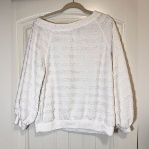 Off the shoulder, cream sweater, size small.  Bought at Nordstrom